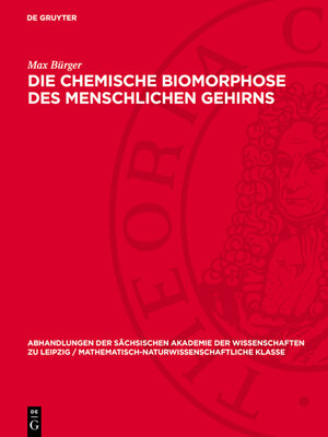 cover image of Die chemische Biomorphose des menschlichen Gehirns